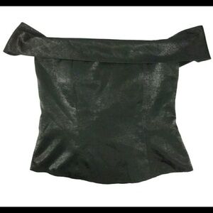 Reve Haute Couture Black Crop Top Off Shoulder XXS